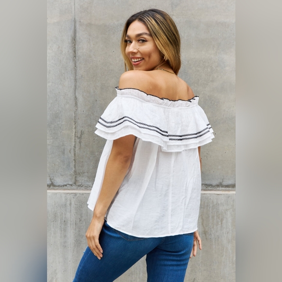 ODDI Designer Full Size Off The Shoulder Ruffle Blouse SALE!! 20% OFF - Picture 7 of 11